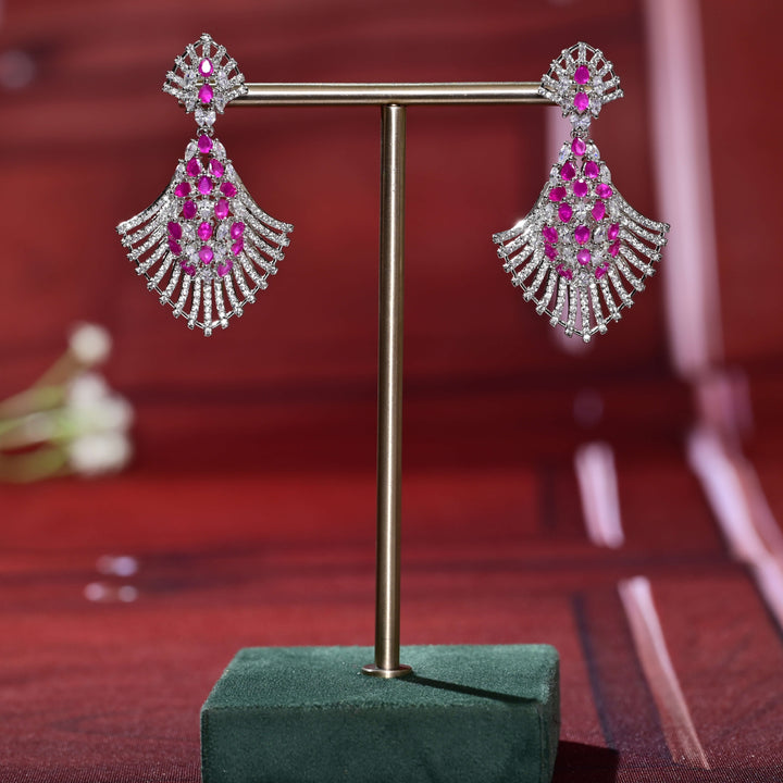 CZ White Gold Earrings