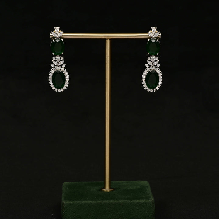 CZ White Gold Earrings