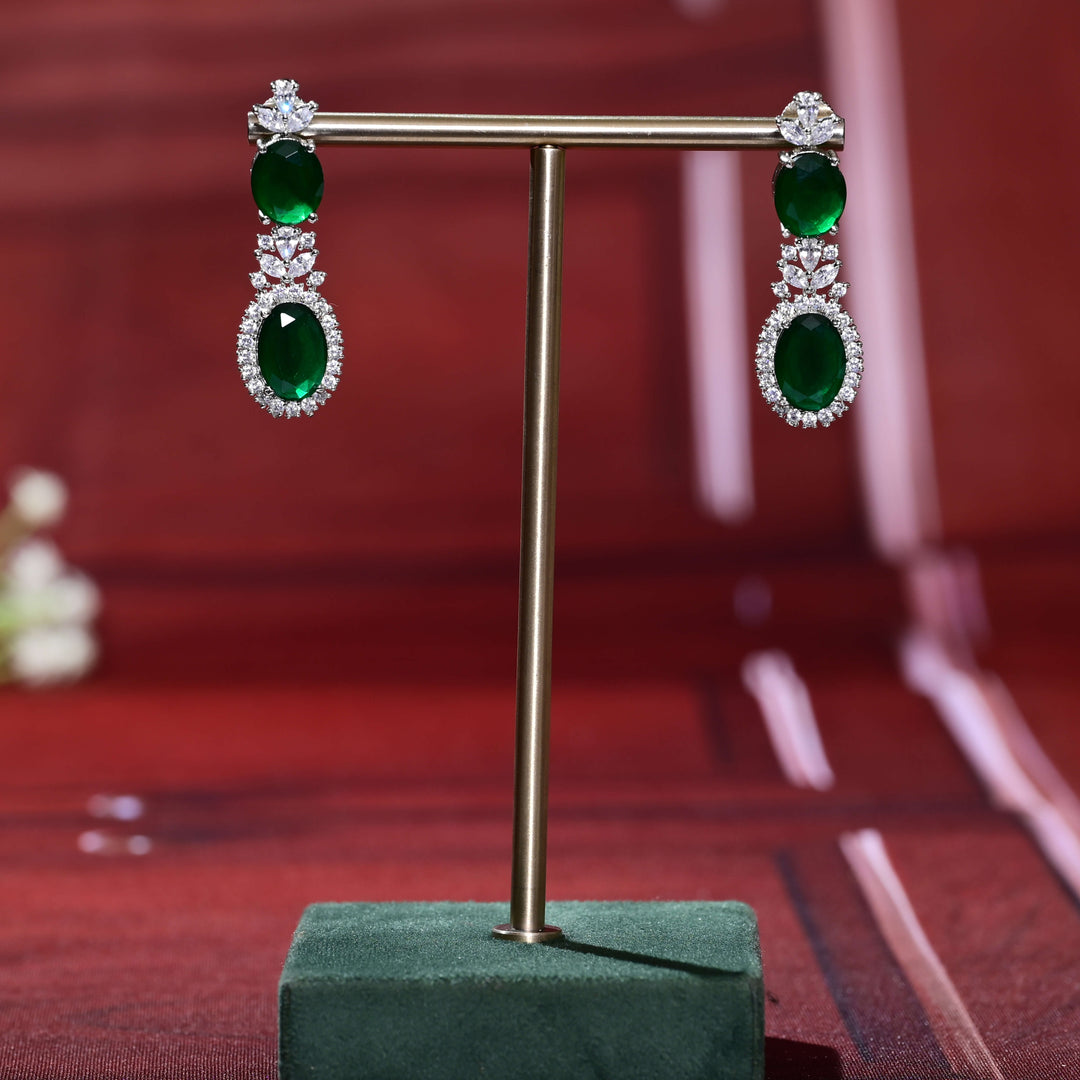 CZ White Gold Earrings