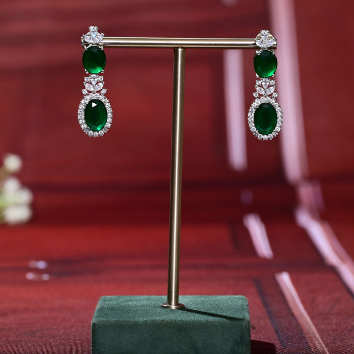 CZ White Gold Earrings