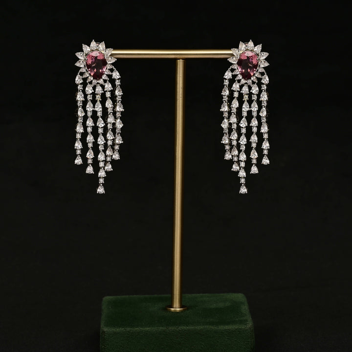 CZ White Gold Earrings