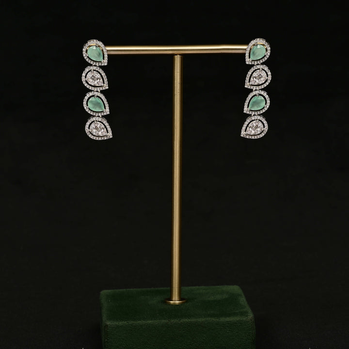 CZ White Gold Earrings