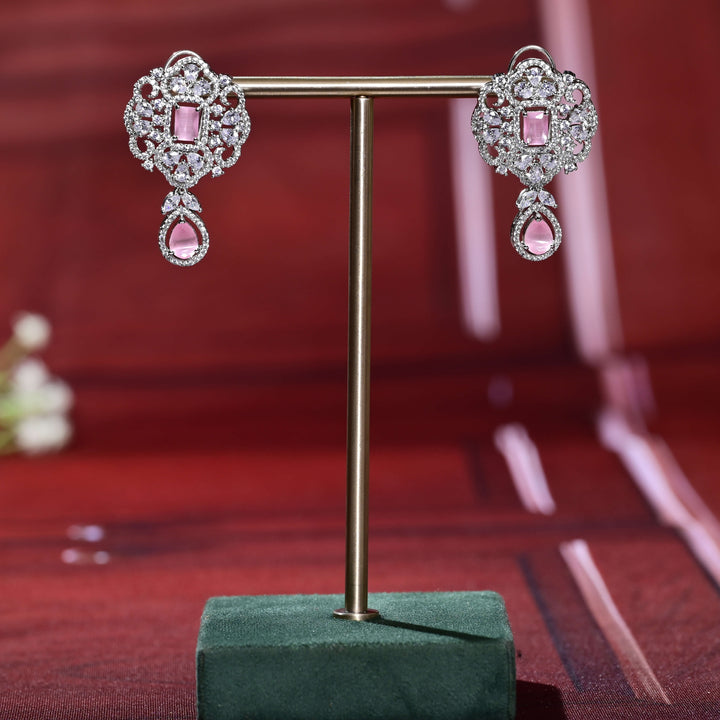 CZ White Gold Earrings