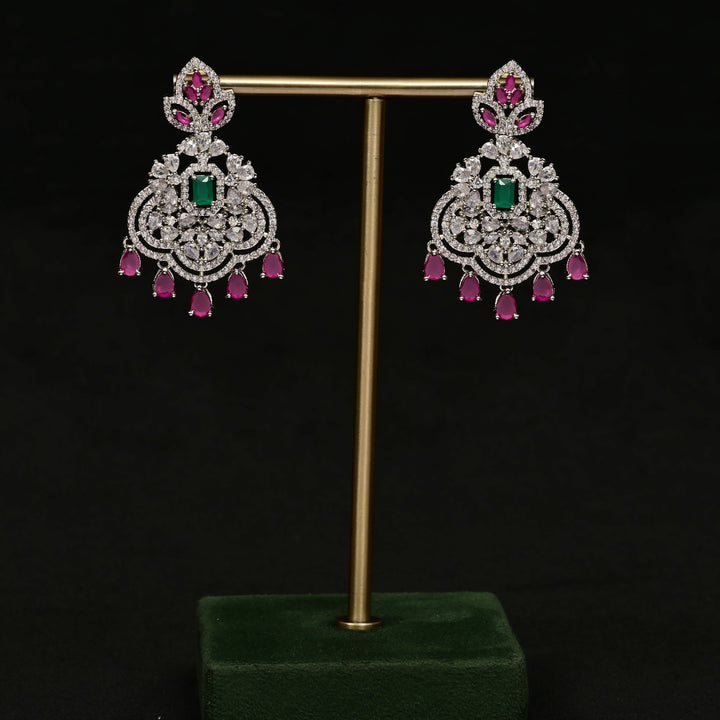 CZ White Gold Earrings