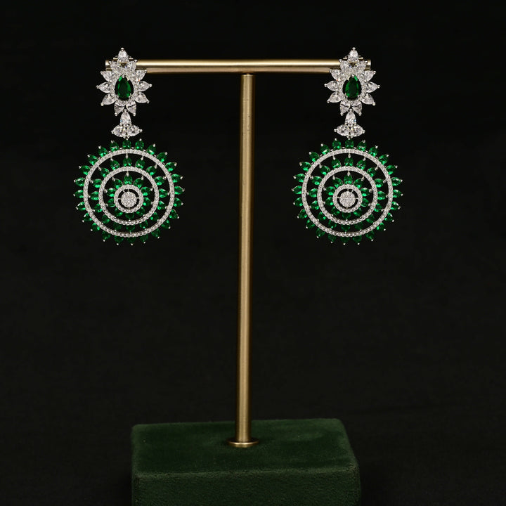 CZ White Gold Earrings