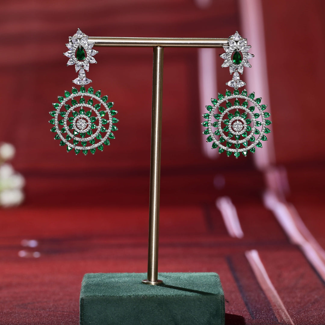 CZ White Gold Earrings