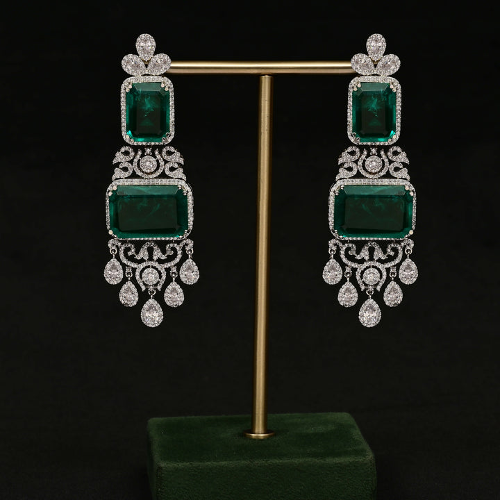 CZ White Gold Earrings