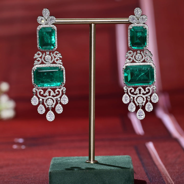 CZ White Gold Earrings