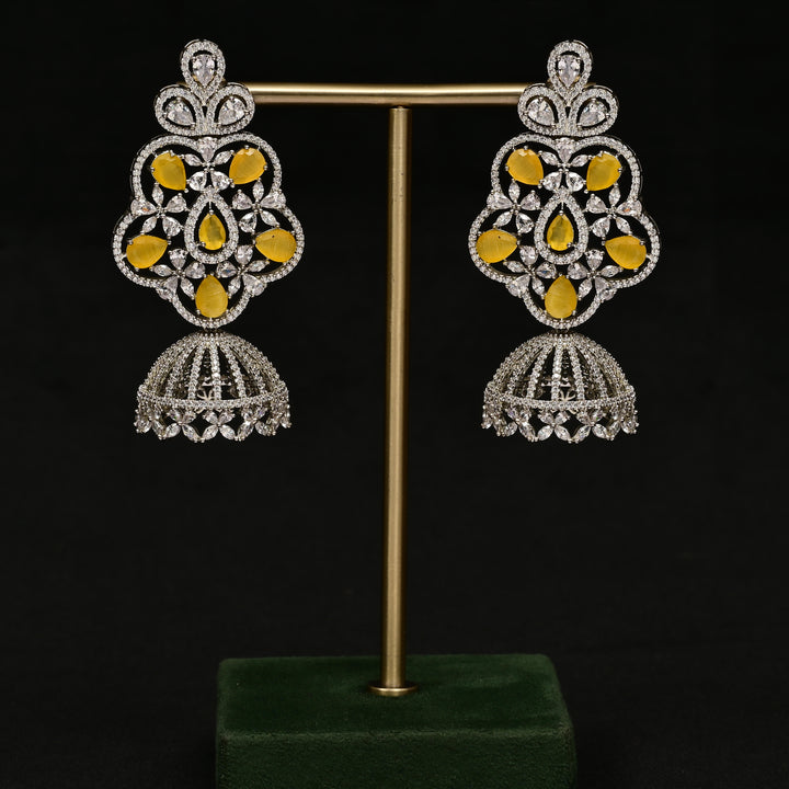 CZ white Gold Earrings