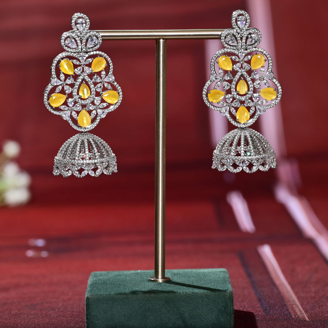 CZ white Gold Earrings