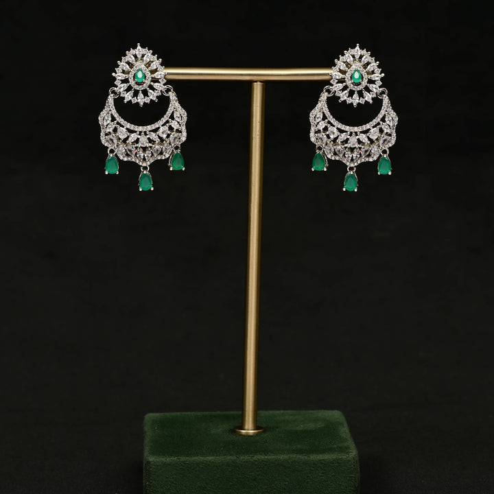 CZ White Gold Earrings