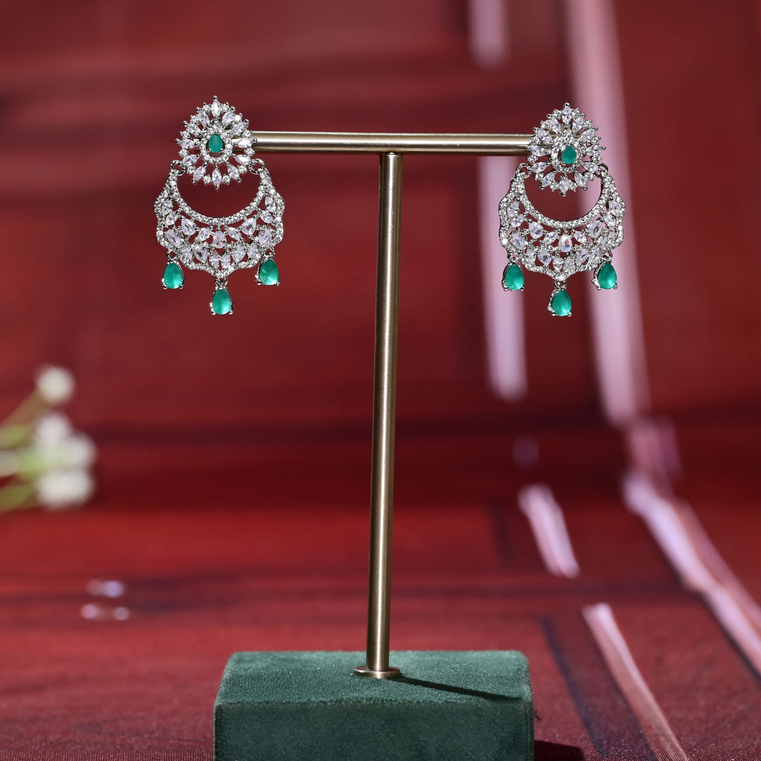 CZ White Gold Earrings