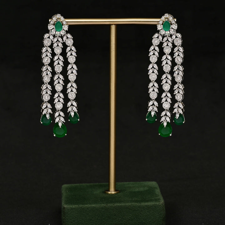 CZ White Gold Earrings