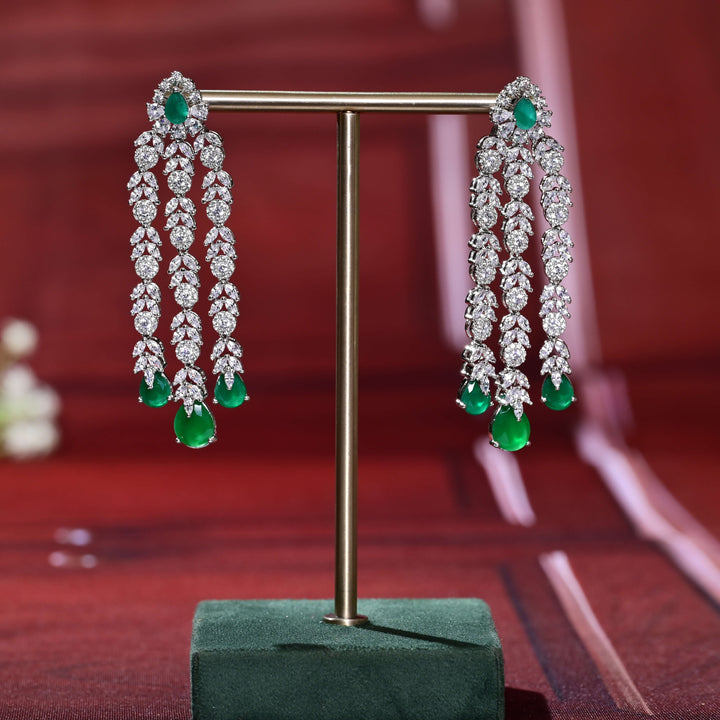 CZ White Gold Earrings