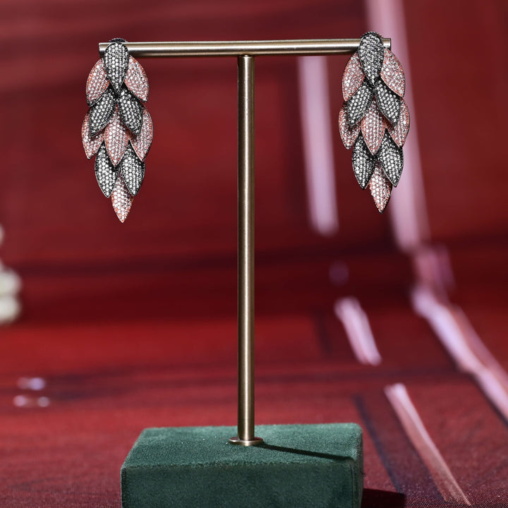 CZ White Gold Earrings