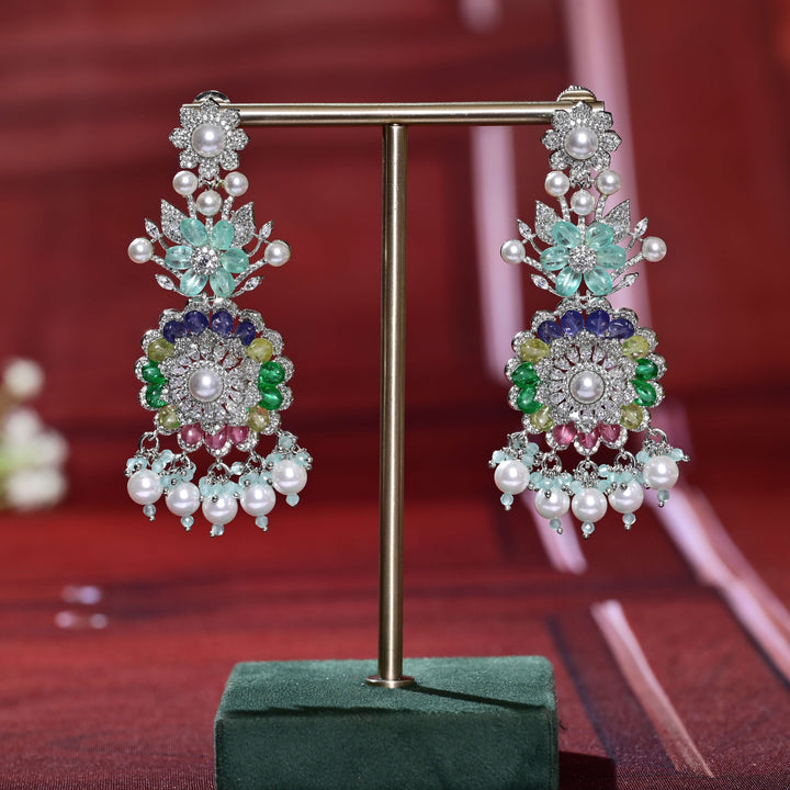 CZ White Gold Earrings