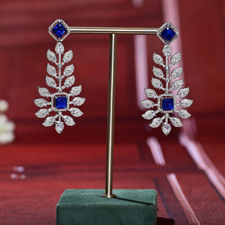 CZ White Gold Earrings