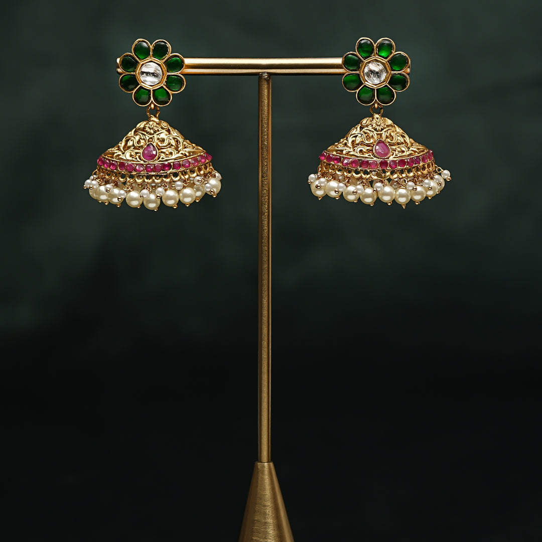 Kundan Jhumka Earrings