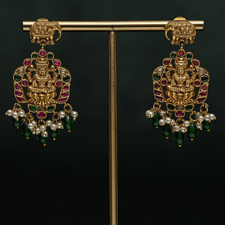 Kundan Temple Earrings