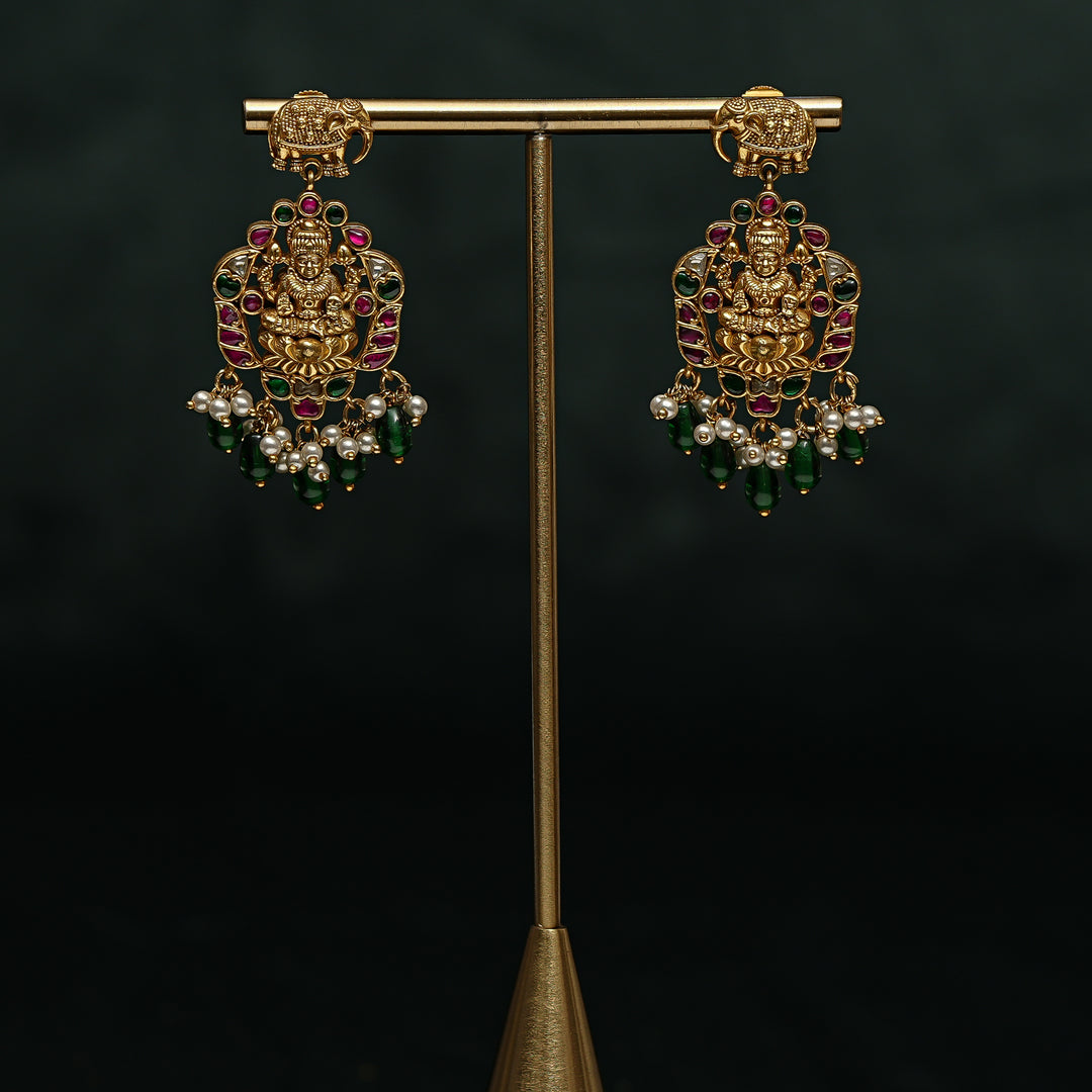 Kundan Temple Earrings