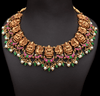 Jadau Kundan Real Kemp Temple Necklace