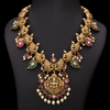 Jadau Kundan Real Kemp Nakshi Temple Necklace