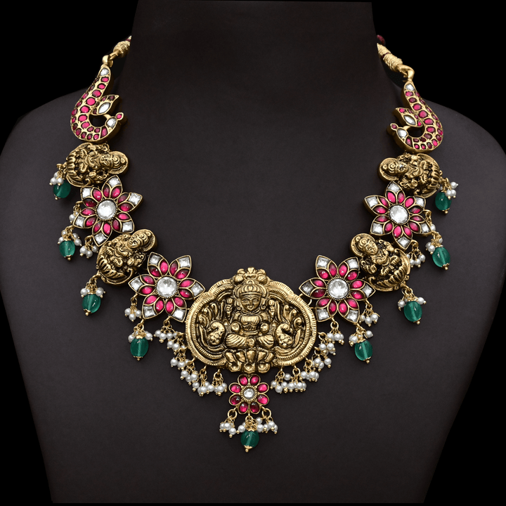 Jadau Kundan Real Kemp Necklace