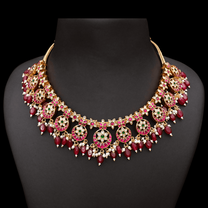 Jadau Kundan Real Kemp Necklace