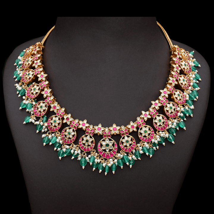 Jadau Kundan Real Kemp Necklace