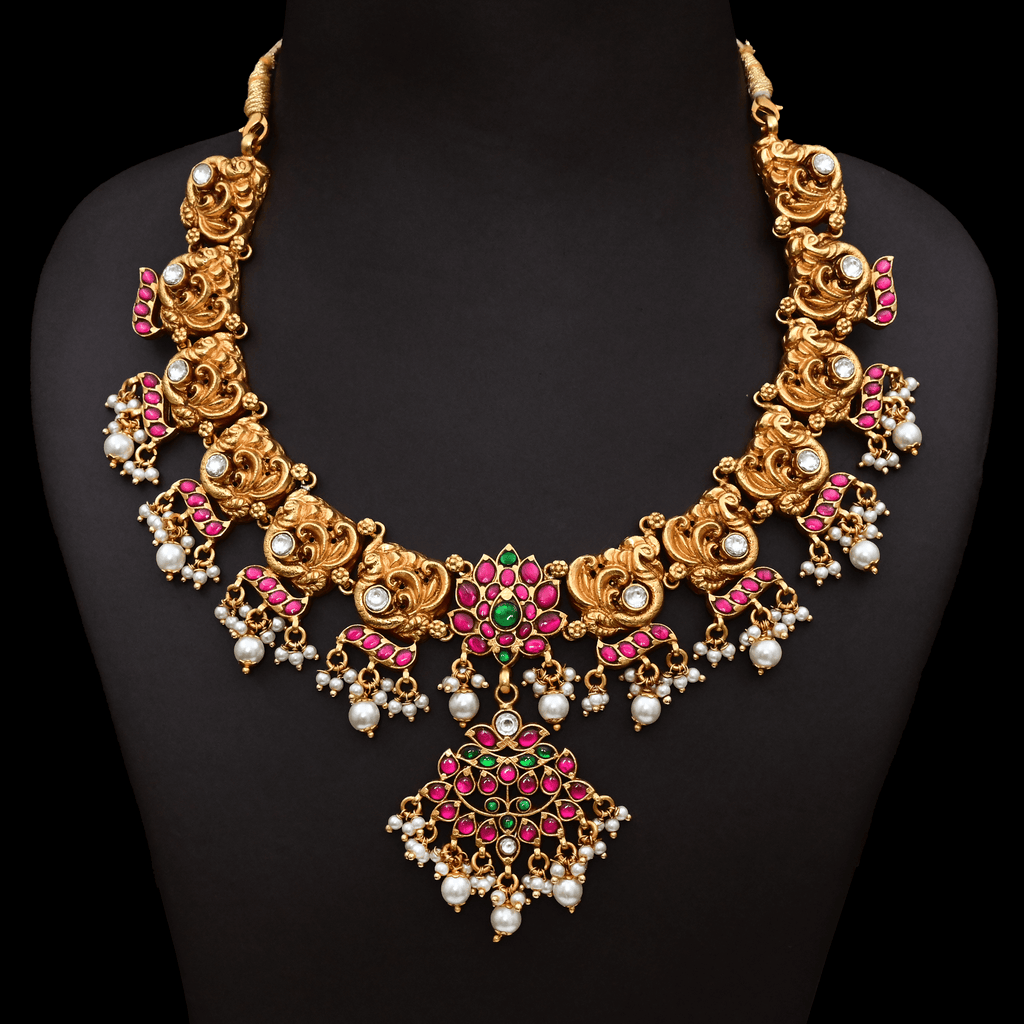 Jadau Kundan Real Kemp Necklace