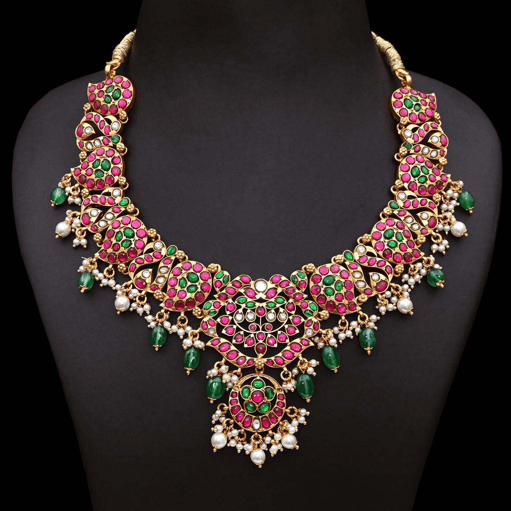 Jadau Kundan Real Kemp Necklace