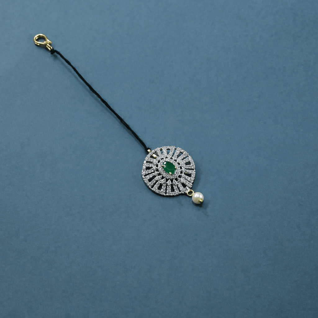 CZ Diamond Look Threaded Maang Tikka