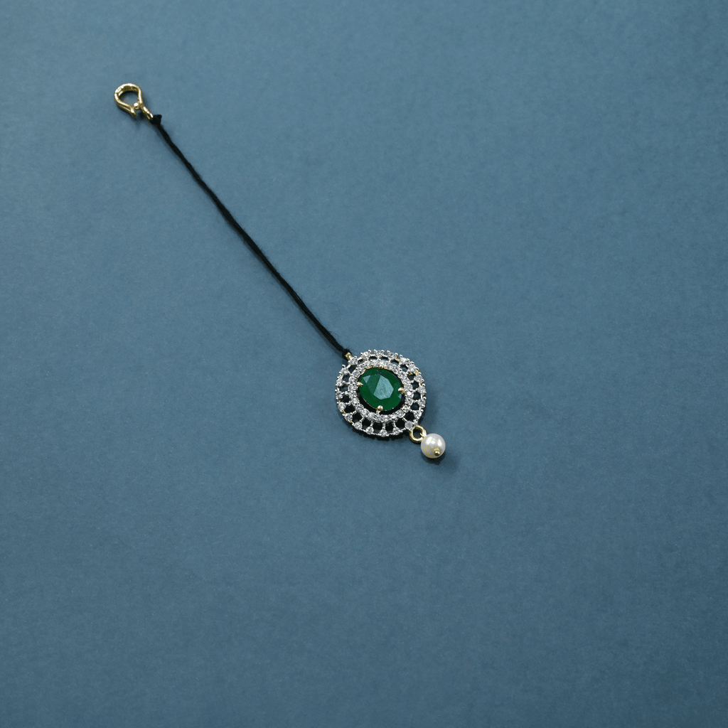 CZ Diamond Look Threaded Maang Tikka