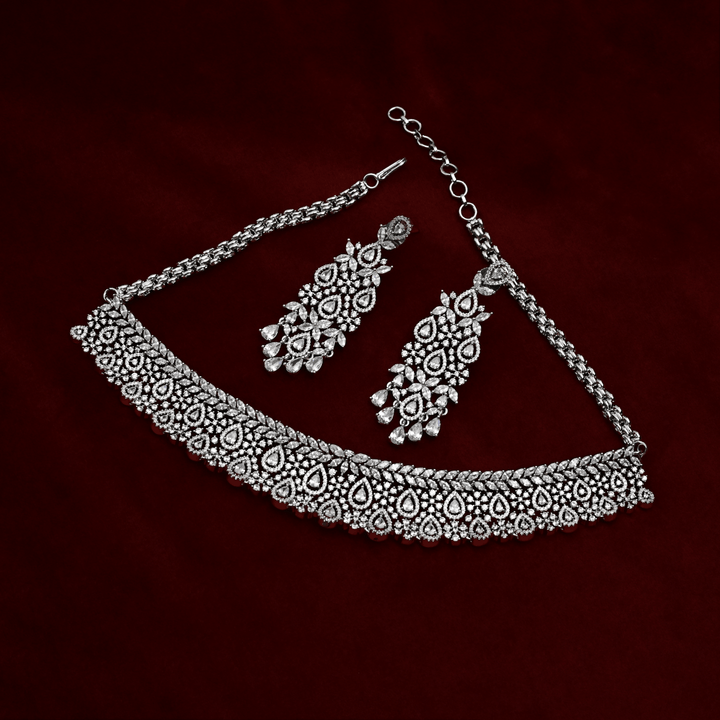 CZ White Rhodium Choker