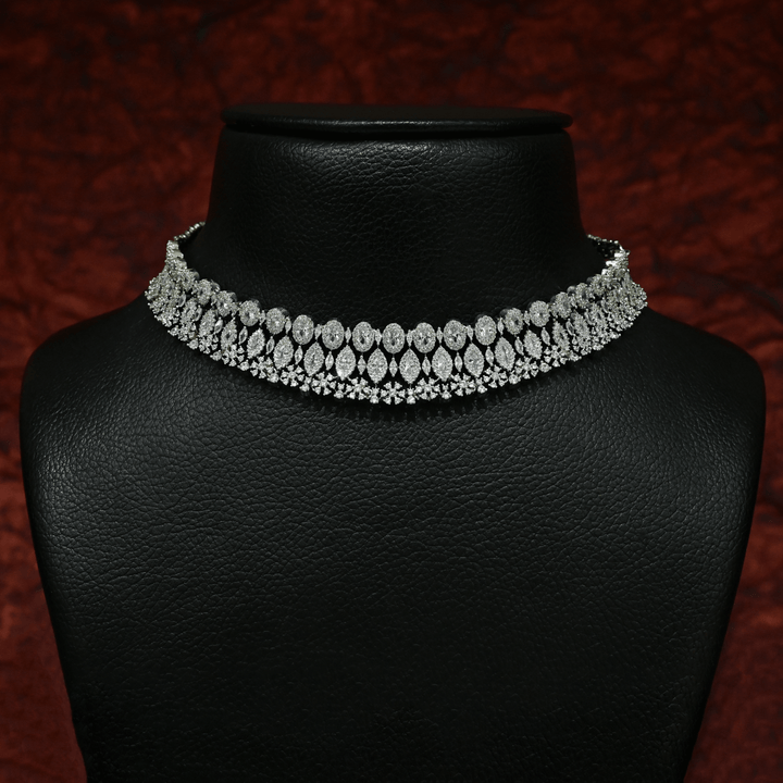 CZ White Rhodium Choker