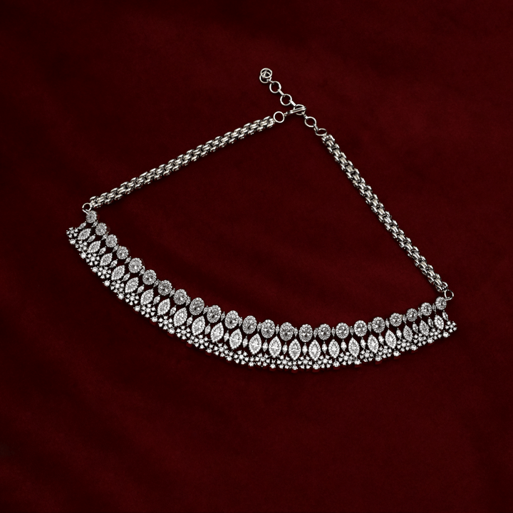 CZ White Rhodium Choker