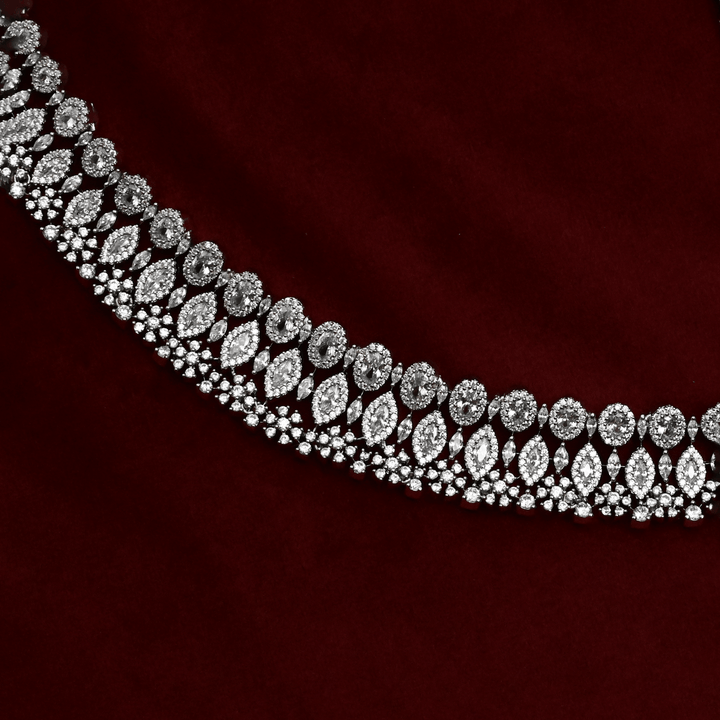 CZ White Rhodium Choker