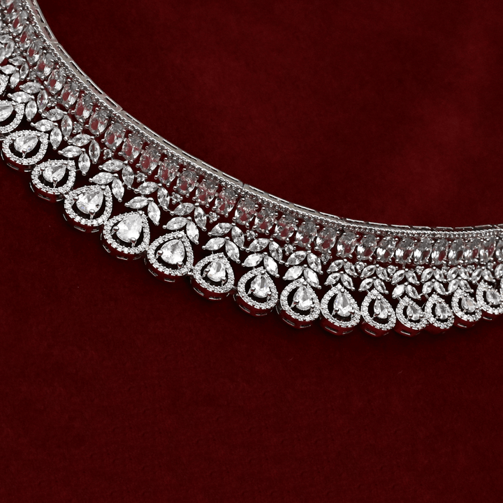 CZ White Rhodium Choker