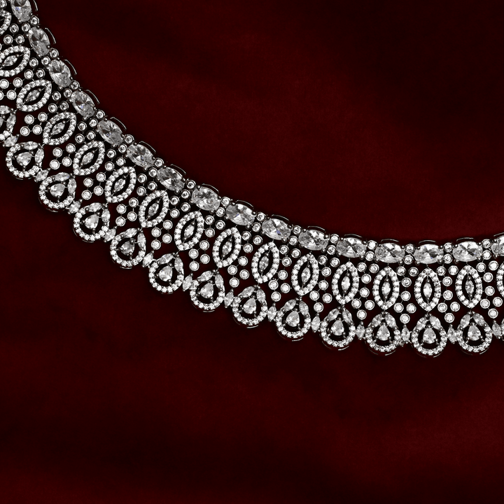 CZ White Rhodium Choker