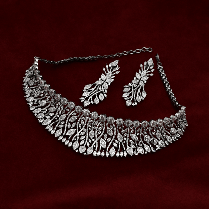 CZ White Rhodium Choker