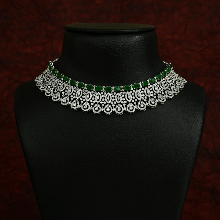 CZ White Rhodium Choker