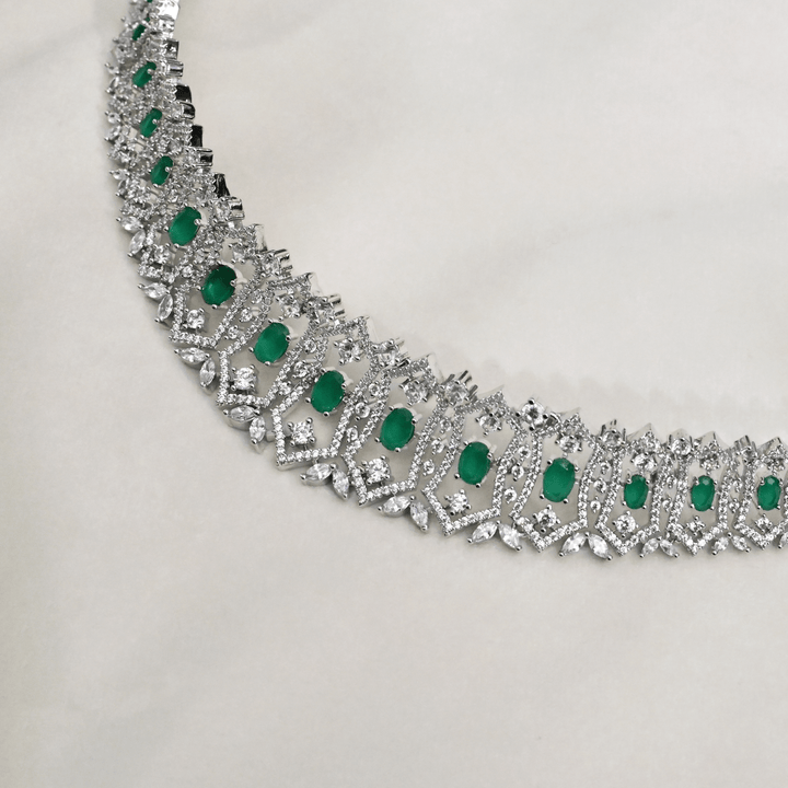 CZ White Rhodium Choker