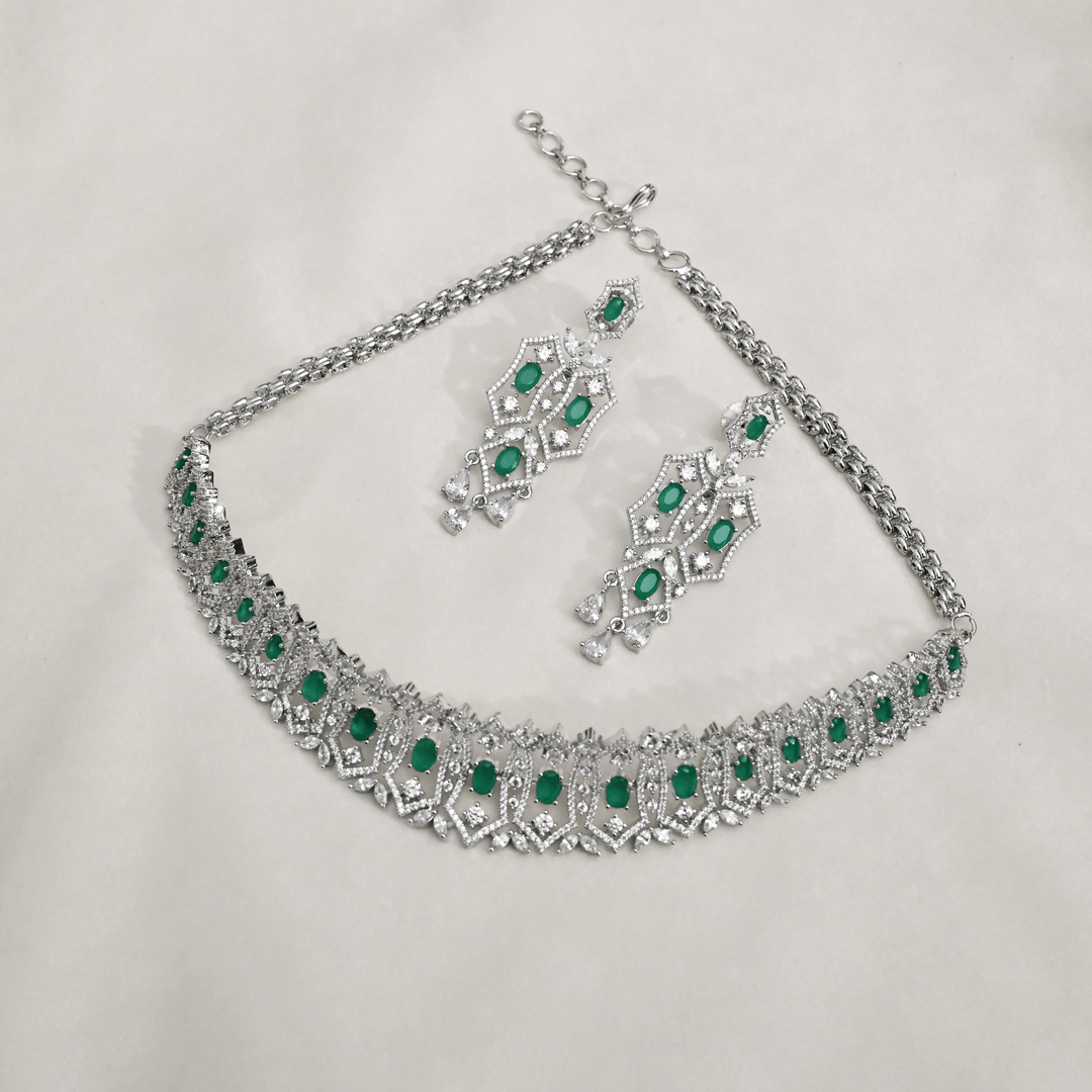 CZ White Rhodium Choker